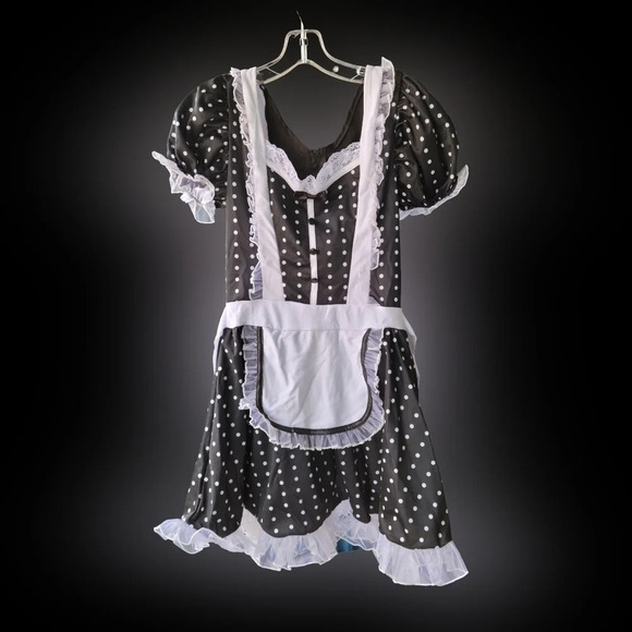 Spirit Frisky French Maid Black and White Halloween Sexy Costume  Size s/m 4-8 - Picture 12 of 14